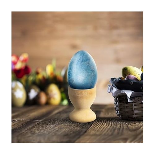  NUOBESTY Wooden Egg Cup Holders, Unfinished Wooden Egg Cups Set for Kids Craft Easter Birthday Baby Shower Party Supplies, 10pcs- 1.2 x 1.4