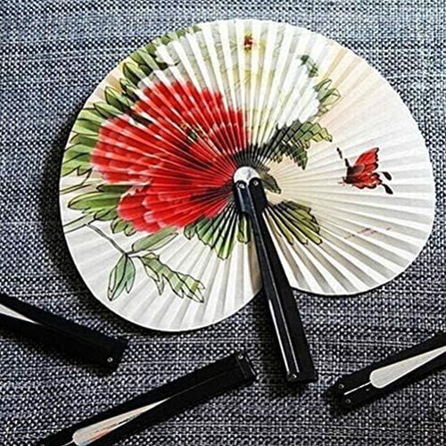  [아마존베스트]NUOBESTY Vintage Hand Fan Mini Paper Oriental Folding Fans Pack of 6