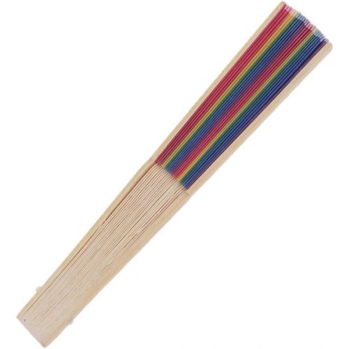  [아마존베스트]NUOBESTY Rainbow Folding Fan Colourful Hand Fan for Theme Party Festival Dance Performance Prop Decoration 21 cm Bamboo, 164JNW20324AU31G5A185CI