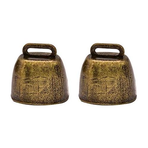  [아마존베스트]NUOBESTY Metal Cow Bells Mini Call Bells with Handle Noisemaker Party Favour for Outdoor Football Game Wedding Festival Birthday Party Pack of 2