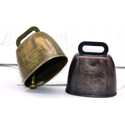  [아마존베스트]NUOBESTY Metal Cow Bells Mini Call Bells with Handle Noisemaker Party Favour for Outdoor Football Game Wedding Festival Birthday Party Pack of 2