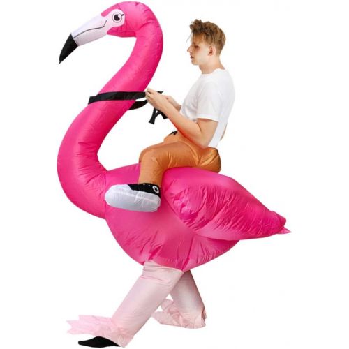  할로윈 용품NUOBESTY Inflatable Flamingo Costume for Adults Kid Inflatable Halloween Costumes Blow up Flamingo Suit Animal Cosplay Party Costume for Carnival Christmas