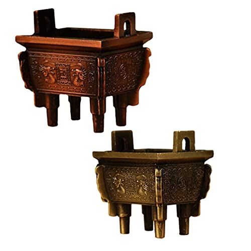  인센스스틱 NUOBESTY 2pcs Alloy Incense Burner Cone Coil Incense Holder Therapy Quadripod Censer Ornaments Aromatherapy Incense Stick Holder for Home Table Desk Supplies