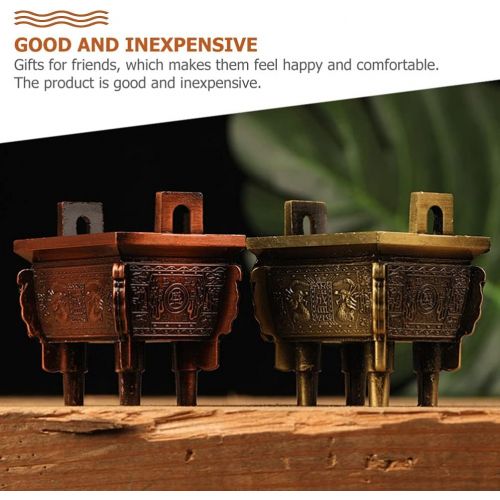  인센스스틱 NUOBESTY 2pcs Alloy Incense Burner Cone Coil Incense Holder Therapy Quadripod Censer Ornaments Aromatherapy Incense Stick Holder for Home Table Desk Supplies