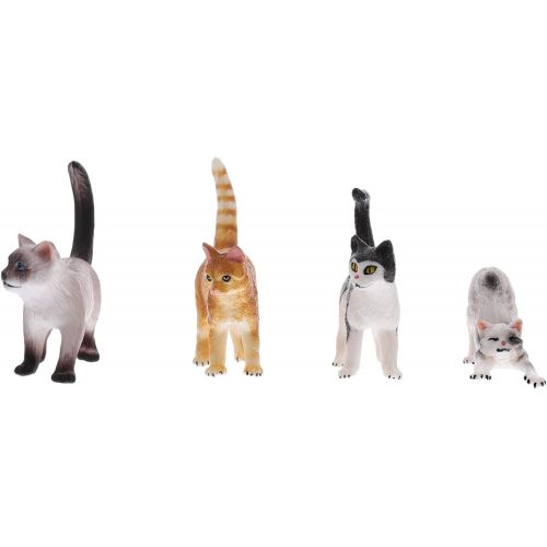  NUOBESTY Miniature Cat Figurines, Mini Resin Cat Model Ornaments Moss Landscape Simulation Cat Craft for DIY Fairy Garden Dollhouse Desktop Decoration 4pcs