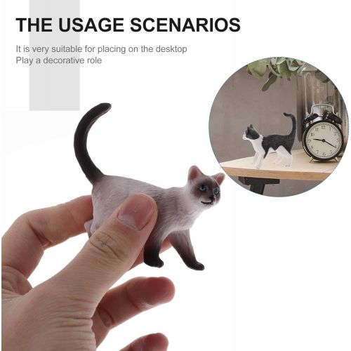  NUOBESTY Miniature Cat Figurines, Mini Resin Cat Model Ornaments Moss Landscape Simulation Cat Craft for DIY Fairy Garden Dollhouse Desktop Decoration 4pcs