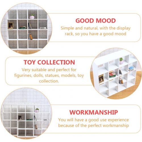  NUOBESTY Miniature Wooden Shadow Box Shelf Display Dollhouse Wooden Living Room Furniture Desktop Wall Shelf Rack Decorations for Dollhouse Decorations