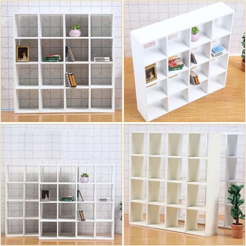  NUOBESTY Miniature Wooden Shadow Box Shelf Display Dollhouse Wooden Living Room Furniture Desktop Wall Shelf Rack Decorations for Dollhouse Decorations