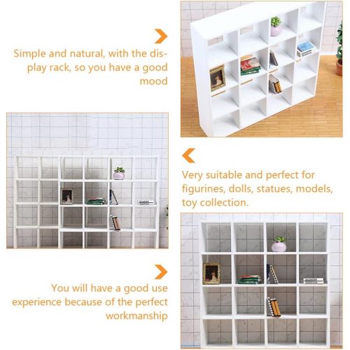  NUOBESTY Miniature Wooden Shadow Box Shelf Display Dollhouse Wooden Living Room Furniture Desktop Wall Shelf Rack Decorations for Dollhouse Decorations