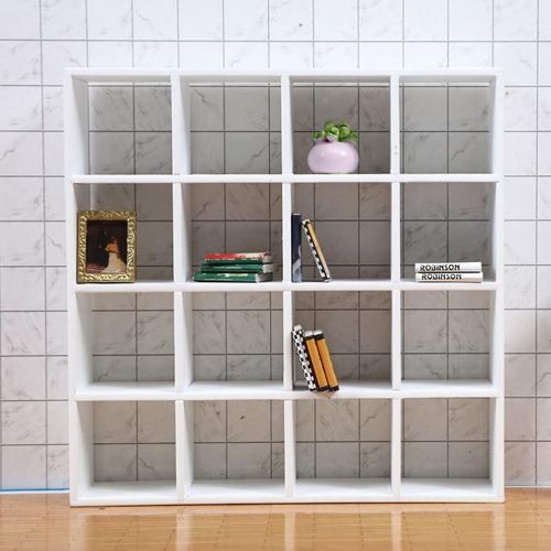  NUOBESTY Miniature Wooden Shadow Box Shelf Display Dollhouse Wooden Living Room Furniture Desktop Wall Shelf Rack Decorations for Dollhouse Decorations
