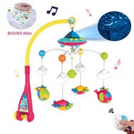 NUOEY and ships from Amazon Fulfillment. Baby Musical Crib Mobile with Light and 108 Melodies Music Box,Star Projector Function, Remote Control and Hanging Airplane Rattles Rotating,Gift Toy for Newborn