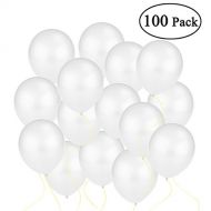 [아마존핫딜]NUOLUX 100 Luftballons Metallic Perlen Weiss Qualitatsballons 30cm [Spielzeug]