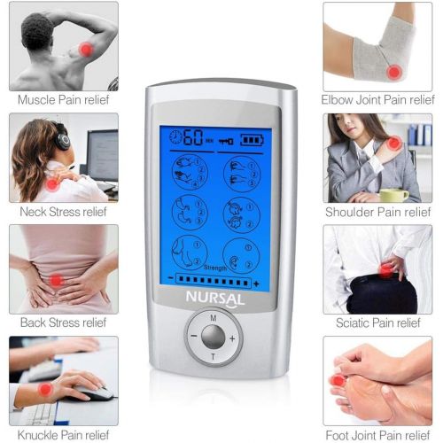  [아마존 핫딜]  [아마존핫딜]NURSAL TENS Unit Muscle Stimulator with 8 Electrode Pads, Rechargeable Electronic Pulse Massager for Pain Relief Therapy, Arthritis, Muscle Stiffness/Soreness and Aches, Perfect fo