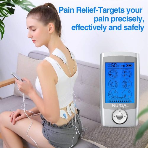  [아마존 핫딜]  [아마존핫딜]NURSAL TENS Unit Muscle Stimulator with 8 Electrode Pads, Rechargeable Electronic Pulse Massager for Pain Relief Therapy, Arthritis, Muscle Stiffness/Soreness and Aches, Perfect fo