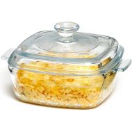 NUTRIUPS Mini Glass Casserole Dish with Lid Oven Safe Square Casserole Dish 5.9in Glass Microwave Bowl With Glass Lid Casserole Cookware (28oz-Mini)