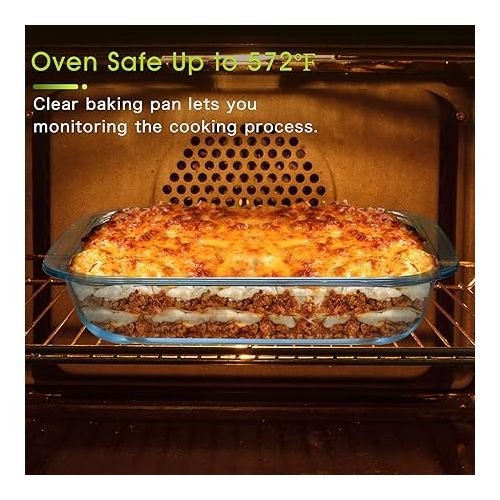  NUTRIUPS 3.1QT Square Glass Baking Dish,10.7x 10.7In Large Square Baking Dish for Oven，Large Square Baking Pan