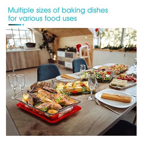  Mini Glass Baking Dish with Lid, 1QT Glass Oven Dish Rectangular, Rectangular Mini Baking Pan