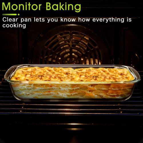  [아마존베스트]NUTRIUPS Clear Glass Baking Dish for Oven Glass Pan for Cooking Small Oblong Casserole Dish Rectangular Baking Pan Glass Bakeware,1 Piece (1 Quart)