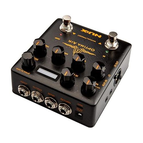  NUX Optima Air Dual-Switch Acoustic Guitar Simulator with a Preamp,IR Loader, Capturing Mode