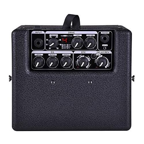  NUX Mighty 8 SE Battery Powered Portable Guitar Amplifier 8W 6.5 Speaker Built-in Tuner AC/DC Adapter 6 AA Batteries Holder Headphone Out TSAC Technology 6 Distortion Types 4 Modul