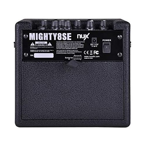  NUX Mighty 8 SE Battery Powered Portable Guitar Amplifier 8W 6.5 Speaker Built-in Tuner AC/DC Adapter 6 AA Batteries Holder Headphone Out TSAC Technology 6 Distortion Types 4 Modul
