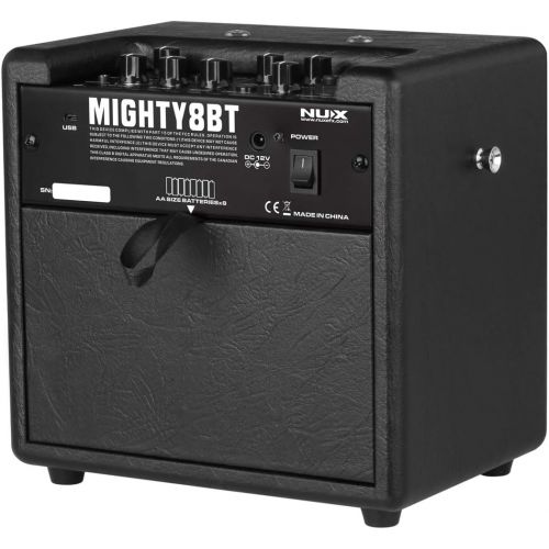  NUX Mighty 8BT 8-watt Portable Electric Guitar Amplifier with Bluetooth, Guitar and Microphone Channels,Mobile APP (with Bluetooth)