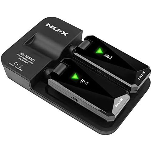  NUX 기타 무선 송신기 수신기  NUX B-5RC Wireless Guitar System for All Types of Guitar with Active or Passive Pickup Charging Case included,Auto Match,Mute Function