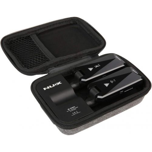  NUX 기타 무선 송신기 수신기  NUX B-5RC Wireless Guitar System for All Types of Guitar with Active or Passive Pickup Charging Case included,Auto Match,Mute Function