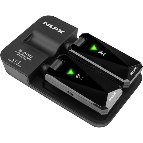  NUX 기타 무선 송신기 수신기  NUX B-5RC Wireless Guitar System for All Types of Guitar with Active or Passive Pickup Charging Case included,Auto Match,Mute Function