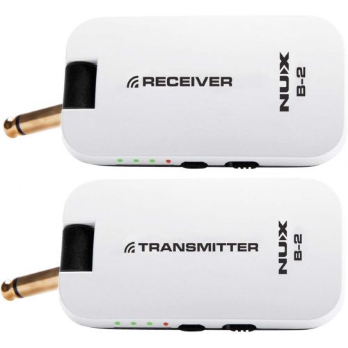  NUX B-2 Wireless Guitar System 2.4GHz Rechargeable 4 Channels Wireless Audio Transmitter Receiver (White)