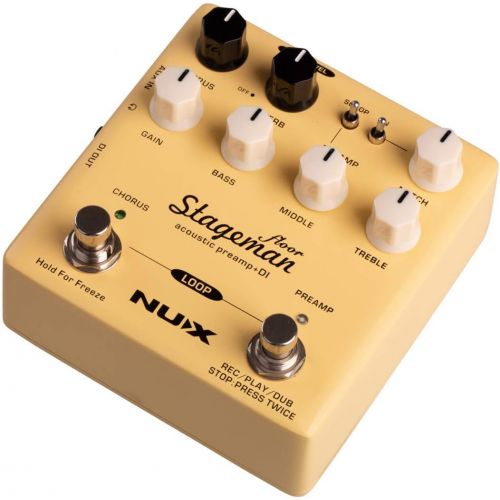  NUX Stageman Floor Acoustic Preamp/DI Pedal with Chorus, Reverb,Freeze and 60 seconds Loop for Acoustic Guitar,Violin,Mandolin,Banjo