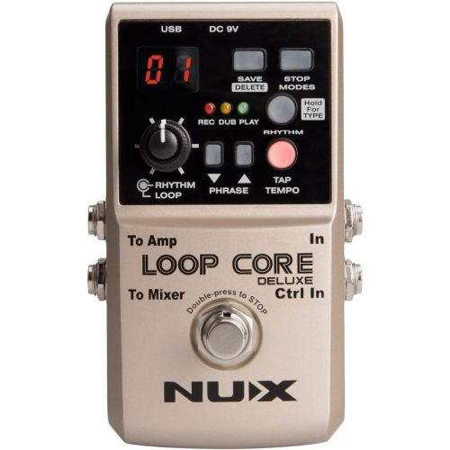  NUX Loop Core Deluxe Guitar Looper 8 hours Loop Time,24-bit Audio,Automatic Tempo Detection with Footswitch