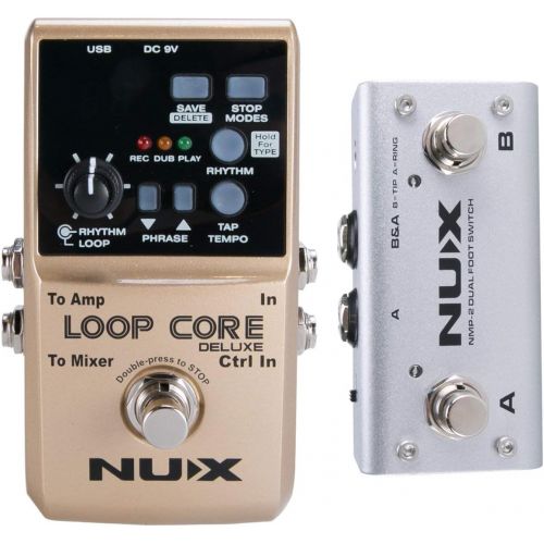  NUX Loop Core Deluxe Guitar Looper 8 hours Loop Time,24-bit Audio,Automatic Tempo Detection with Footswitch