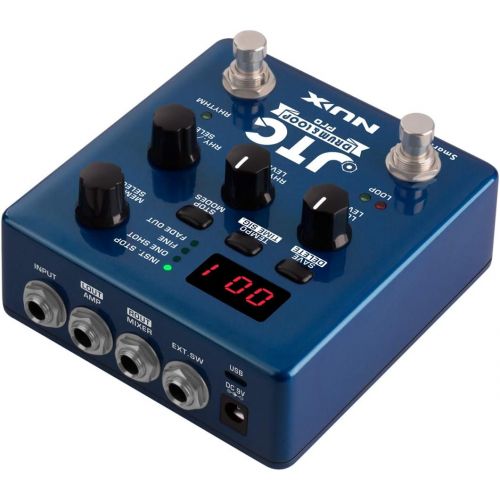  NUX JTC PRO Drum Loop PRO Dual Switch Looper Pedal 6 hours recording time 24-bit and 44.1 kHz sample rate