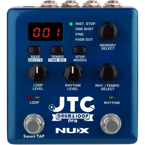  NUX JTC PRO Drum Loop PRO Dual Switch Looper Pedal 6 hours recording time 24-bit and 44.1 kHz sample rate