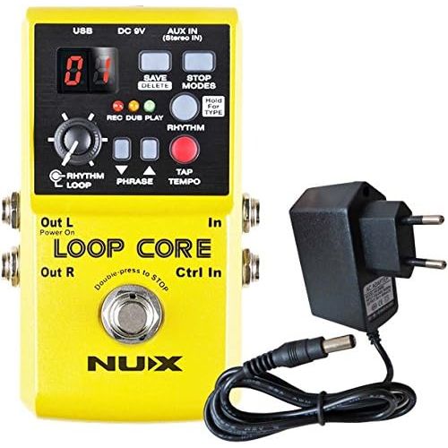  [아마존베스트]NUX Loop Core Effect Device for Guitar Looper Pedal + Keepdrum 9 V Power Supply