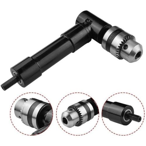  NUZAMAS Metal Head Right Angle Bend Extension Chuck 90 Degree Drill Attachment Adaptor 8mm Hex Shank Power Electric Drill Tool