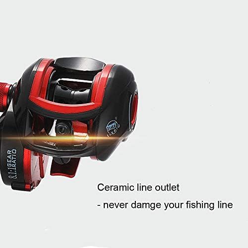  [아마존베스트]NUZAMAS Baitcaster Reel Fishing Reels 8.1:1 High Speed with Adjustable Brake System Ball Bearing Left Handed Sea Baitcasting Fishing Reel