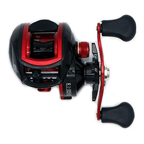  [아마존베스트]NUZAMAS Baitcaster Reel Fishing Reels 8.1:1 High Speed with Adjustable Brake System Ball Bearing Left Handed Sea Baitcasting Fishing Reel