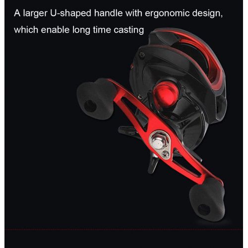  [아마존베스트]NUZAMAS Baitcaster Reel Fishing Reels 8.1:1 High Speed with Adjustable Brake System Ball Bearing Left Handed Sea Baitcasting Fishing Reel