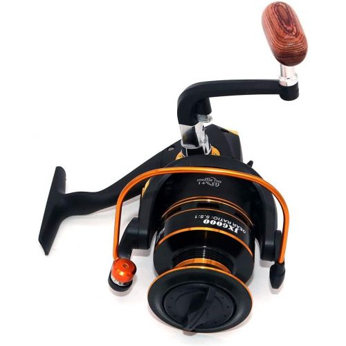  [아마존베스트]NUZAMAS AF6000 Fishing Reels - 12 + 1 Ball Bearing Lightweight Smooth Spinning Reels Max 12 kg pulling force, sat.