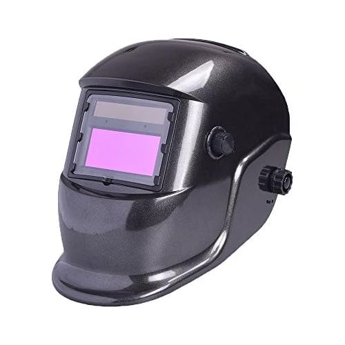  Nuzamas Solar Powered Auto Darkening Welding Helmet Mask Weld Simple Black Face Protection for Arc Tig Mig Grinding Plasma Cutting with Adjustable Shade Range DIN49-13 UVIV prote