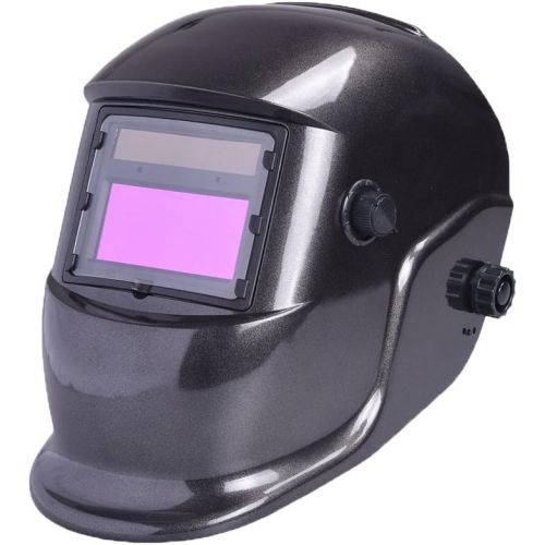  Nuzamas Solar Powered Auto Darkening Welding Helmet Mask Weld Simple Black Face Protection for Arc Tig Mig Grinding Plasma Cutting with Adjustable Shade Range DIN49-13 UVIV prote