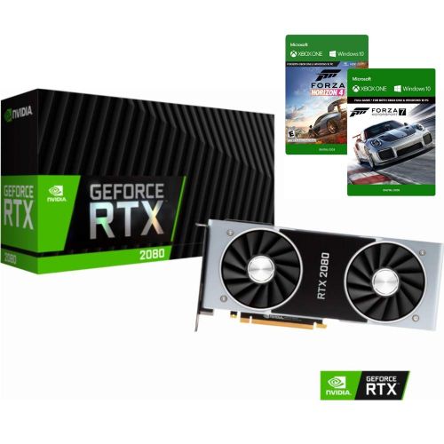  NVIDIA Forza Horizon 4, Forza Motorsport 7 PC Game Card and Nvidia GeForce RTX 2080 8GB GDDR6 Founders Edition Turing Architecture Graphics Card Brings The Power of Real-time ray tracing