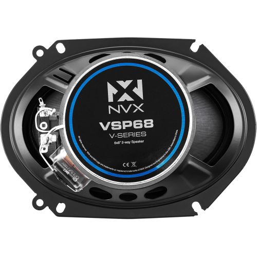  [아마존베스트]NVX 6 inch x 8 inch / 5 inch x 7 inch (Adapter Included) Professional Grade True 130 watt 2-Way Coaxial Car Speakers [V-Series] with Silk Dome Tweeters, Set of 2 [VSP68]