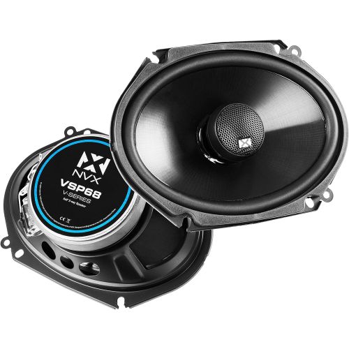  [아마존베스트]NVX 6 inch x 8 inch / 5 inch x 7 inch (Adapter Included) Professional Grade True 130 watt 2-Way Coaxial Car Speakers [V-Series] with Silk Dome Tweeters, Set of 2 [VSP68]