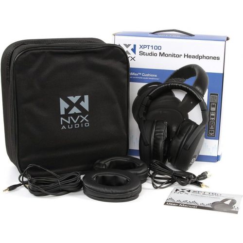  NVX Studio Over-Ear [42mm Driver] Headphones with ComfortMax Earpad Cushions and 14-inch Adapter [XPT100]