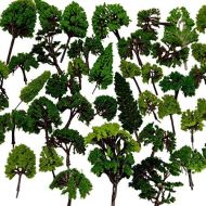 [아마존베스트]NW 32pcs Mixed Model Trees Model Train Scenery Architecture Trees Model Scenery with No Stands（0.79-6.30inch）