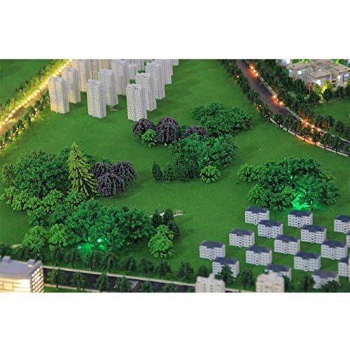  [아마존베스트]NW 32pcs Mixed Colorful Model Trees Model Train Scenery Architecture Trees Model Scenery with No Stands（0.79-6.30inch）