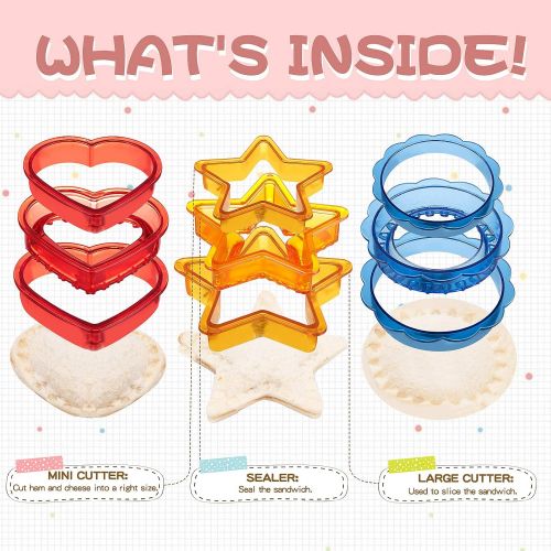  N/W Sandwich Cutter and Sealer - Decruster Sandwich Maker - Cut and Seal - Great for Lunchbox and Bento Box - Boys and Girls Kids Lunch - Sandwich Cutters for Kids